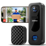ZUMIMALL 2K Wireless Doorbell Camera No Subscription, Battery Powered