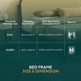 Bme Aurelia King Bed Frame, Solid Acacia Wood, Boho & Modern Style, Rattan Headboard, US Patent Pending Design, Slat Support and No Box Spring Needed, Easy Assembly, Caramel