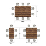 Tribesigns Square Dining Table Set of 4, 31.5" Industrial Dinner Table with Metal Base, Kitchen Table for Dining Room, Small Space, Apartment, Rustic Brown & Black (Chairs are not Included)