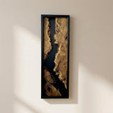 Live Edge Wood Wall Art, Black Framed Narrow Vertical Panel | Natural Wooden Wall Decor for Hallway, Living Room & Office, Rustic Handcrafted Gift - 20"x48"