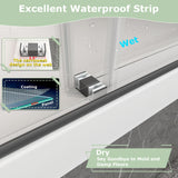 EPXMKX 55"-60" W x 76" H Frameless Sliding Shower Door, Double Sliding Shower Door,5/16"(8mm) Clear Tempered Glass,Bathroom Glass Door with Explosion-Proof Film (Matte Black 60" Wx76 H)