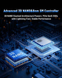 OSCOO 2TB NVMe Gen 5.0 SSD, Up 14,000MB/s,3D TLC NAND, DRAM Cache, Graphene Heatsink, M.2 NVMe PCIe 2280 Gen5x4 SSD for AI Applications, Gaming, PS5, Laptop, PC, Heavy-Duty Workstations