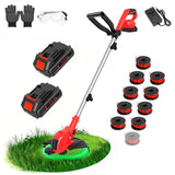 21V Cordless Weed Wacker with 2x2.5Ah Battery Powered, Electric Weed Eater with 12 Inch Grass Cutter & Auto Line Feed System, 2-in-1 String Trimmer & Lawn Edger for Garden Edge Lawn Tool