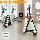 Dumbbell Rack 5 Tier with Wheels(Dumbbells not included),A-Frame Metal Dumbbell Holder with Handle,Multilevel Weight Storage for Dumbbells,Tree Shape Compact Weight Rack/Holder,Perfect for Home Gym ZHSX