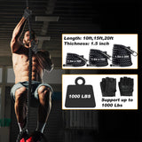 DAJOUJS Climbing Rope 1.5 Inch Diameter 10FT Length Gym Climbing Rope for Workout Fitness & Strength Training, Gym Rope, Exercise Climbing Rope in Black for Adults or Kids Outdoor & Indoor DAJOUJS