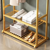 Gold clothing rack, Heavy duty clothes rack, Small clothing racks for hanging clothes, Wardrobe Rack, rack for clothes (L:31.5in) BUZUEY
