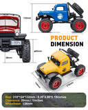 FCX24S RC Crawler 1/24 Remote Control Car, Power Wagon S 4WD RC Crawler Two-Speed Shift, RC Rock Crawler 8Km/h with Metal Gears for Adults (Blue)