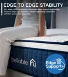 Full XL Mattress, 14 Inch Fiberglass-Free Full Mattress with Cooling Gel Memory Foam & Pocket Springs, Medium Firm for Pressure Relief, Excellent Edge Support, Motion Isolation, Back Neck Pain Relief