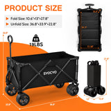 Wagon Carts Foldable 420LBS Weight Capacity Collapsible Wagon with Big All-Terrain Wheels, Heavy Duty Beach Wagons Cart