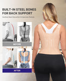 SHAPELLX Waist Trainer for Women Shapewear Tummy Control Postpartum Faja Colombian Body Shaper Corset Shapewear Beige M