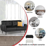 VAMEPOLE 60" Loveseat Sofa for Living Room, Mid Century Mini Black Couch, Tufted Leather Love Seat Furniture, Comfy Office 2 Seat, Small Couches for Small Spaces, Bedroom, Apartment