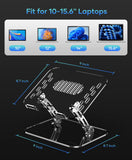2 Pack Acrylic Laptop Stand for Desk, Adjustable Ergonomic Laptop Riser, Portable Foldable Computer Stand