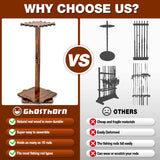 Fishing Rod Floor Stand Holds up to 16 Rods Wood Fishing Gear Equipment Storage Organizer, Fishing Gifts for Men Ghosthorn