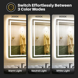 Briivue 66x36 Inch LED Bathroom Mirror with Lights, Backlit & Front Lit