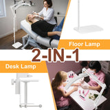 KALVISH 2-in-1 Lash Light - 2026 Upgraded Professional LED Half Moon Lamp for Eyelash Extensions, Tattoo, Nail Artists, Salon SPA, Adjustable Brightness & Color Temperature, Remote Control (White)