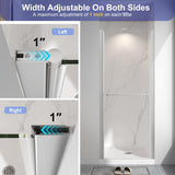 EASYWORC Frameless Pivot Shower Door 32"-34" W x 72" H, Swing Shower Glass Doors with Nano Explosion-Proof Film Tempered Glass 1/4"(6mm) Reversible Installtion, Brushed Nickel Finish