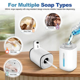 Automatic Liquid Soap Dispenser, 9 Adjustable Levels, 380ml/12.8oz, Auto Touchless Hand Soap or Dish Soap Dispenser,USB Rechargeable Dispenser, White