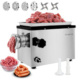 Commercial Electric Meat Grinder 1.5 HP 1100 W All Stainless Steel Meat Bones Mincer | 110V Anatole