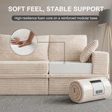 NABUMI 107'' Modular Sectional Sofa, Deep Seat Boneless Couch with Storage
