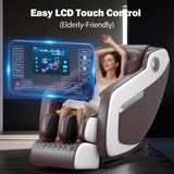 DOVRYTHEN 2026 Zero Gravity Full Body Massage Chair - 4.7" Extendable Footrest for Tall Users 5ft-6'3",Lumbar Heat & Foot Rollers, Relieve Back Pain for Sedentary Workers/Tall Users (Home Office)