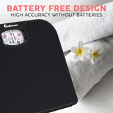 Adamson A21 Analog Scales for Body Weight - Up to 300 LB - New - Anti-Skid Rubber Surface - Large Numbers - Analog Bathroom Scale - Affordable - Durable with 20-Year Assurance - Full Black