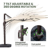 9' X 12' Cantilever Patio Outdoor Umbrella with Base Included