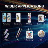 DXZ A4 UV Printer, UV Flatbed Printer with Raised Texture & Embossed Effect Printing, White Ink Circulation System, High Resolution Printing Machine for Acrylic, Glass, Wood, Metal, Phone Cases