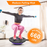 Ativafit Balance Ball Half Exercise Ball Balance Trainer Inflatable Yoga Ball for Home Gym Workouts Core Strength Fitness Half Ball with Resistance Bands, Pump, Support to 660 lbs ATIVAFIT