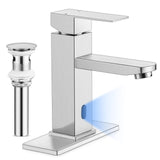 Herogo Touchless Bathroom Faucets Brushed Nickel Stainless Steel Automatic Motion Sensor Bathroom Faucet Herogo