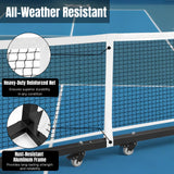 MOXOW Semi-Permanent Pickleball Net for Tournament Play, Heavy-Duty Net with Premium Crank Tension System, All-Weather Rust-Resistant Aluminum Frame with Moveable Wheels