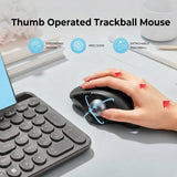 seenda Wireless Trackball Mouse, Ergonomic Bluetooth Rollerball Mouse,Black