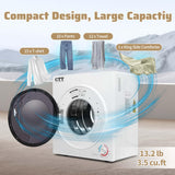 CTT Portable Clothes Dryers for Apartment 1500W, 3.5 cu.ft Compact Dryer for Laundry with 4 Drying Mode, 110V Dryer Machine with Stainless Steel Tub, Overheat Protection