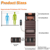 Vibration Massage Mat,Full Body Vibrating Heating Massage Pad,10 Vibration Motors,3 Strength Adjustments, with Detachable Neck Massage Headrest and Multifunctional Leg,Foot Massagers,for Home Office
