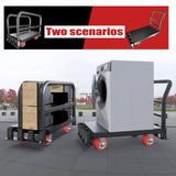 Flatbed Cart w/1Front&2 Side Handrails,2200 lbs Capacity Drywall Cart&Lumber Cart, Platform Truck w/2 Swivel Casters