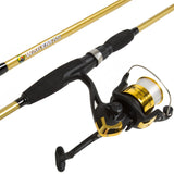 Fishing Rod and Reel Combo - 2pc Strike Series Medium Action 78-Inch Spinning Reel Fishing Pole - Fishing Gear for Bass and Trout by Wakeman (Gold), 6.5 feet Wakeman