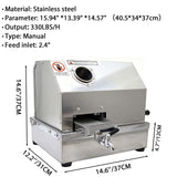 JARYANNIX Manual Sugar Cane Juicer Machine, 330 LBS/H High Output Commercial Sugarcane Juice Machine, 3-Roller Stainless Steel Sugarcane Juicer Extractor with Filter Box