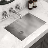 Ruvati 16 x 11 inch 16 Gauge Stainless Steel Bathroom Sink - Rectangular Bathroom Sink with Brushed Finish hides scratches, Easy-to-Clean Undermount Sinks - RVH6107