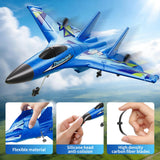 Tubokoro Foam RC Plane for Kids Adults Beginner, Remote Control Airplane RC Jet Helicopter Plane for Kids Adults with 3 Batteries, 2.4GHz Remote Control Fighter Toys with Gyro Stabilizer Easy to Fly