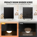 Room Divider Panel, 100% Blackout Privacy Screens with Wider Feet, 5 Ft Portable Room Partition for Room Separator