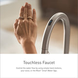 Moen S7235EVBL Sinema Smart Faucet Touchless Pull Down Sprayer Kitchen Faucet with Voice Control and Power Boost, Matte Black