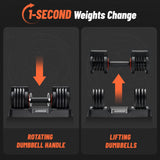 HYPATA 25 lbs Pair Adjustable Dumbbell Set, Fast Adjust Weight with Tray Suitable, Adjustable Dumbbells for Full Body Workout