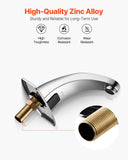 VEVOR Touchless Bathroom Sink Faucet, Automatic Motion Sensor Restroom Toilet Faucet Cold Water with Hole Cover Plate, Battery Operated for 9/16 in Pipe Commercial Lavatory,Chrome Plated Silver,G233M