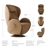 Nouhaus Luna Heated Massage Chair,Full Body Massaging Zero-Gravity Leisure Recliner with Low-Noise 3D Massage and Dual Sound Systems Modern Massage Chairs (Dark Caramel)