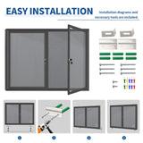 Enclosed Bulletin Board Lockable,Outdoor Noticeboard 44x32 Inch
