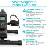 Vive Under Desk Exercise Bike - Stationary Magnetic Pedal Exerciser - Seated Elliptical Leg Exerciser for Home & Office Workout - Foot Desk Stepper While Sitting - Indoor Fitness Machine