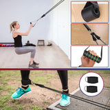 WIKDAY Exercise Resistance Bands with Handles for Working Out, 10-150 Lbs Workout Bands Loop Bands Set with Door Anchor for Physical Therapy, Yoga, Pilates