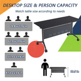 Mobile Flip Top Conference Tables 8 Pack with Wheels, Modular Training Meeting Table for Office School Classroom Seminar Collaboration Space (55.1IN)