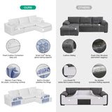 Novilla 104.3" Modular Cloud Couch, Modern Sectional Sofa with Smarts Coil® Support