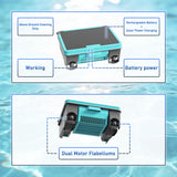 Curalk Over-Ground Robotic Pool Cleaner,Solar Powered Pool Vacuum,24H/7D Continuous Cleaning, 180-um, 3L Filtration Basket,APP Support, Automatic Pool Skimmer Robot,APP Support (Black-Blue)