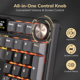 RK ROYAL KLUDGE S104 Wireless Mechanical Keyboard with Screen & Metal Knob